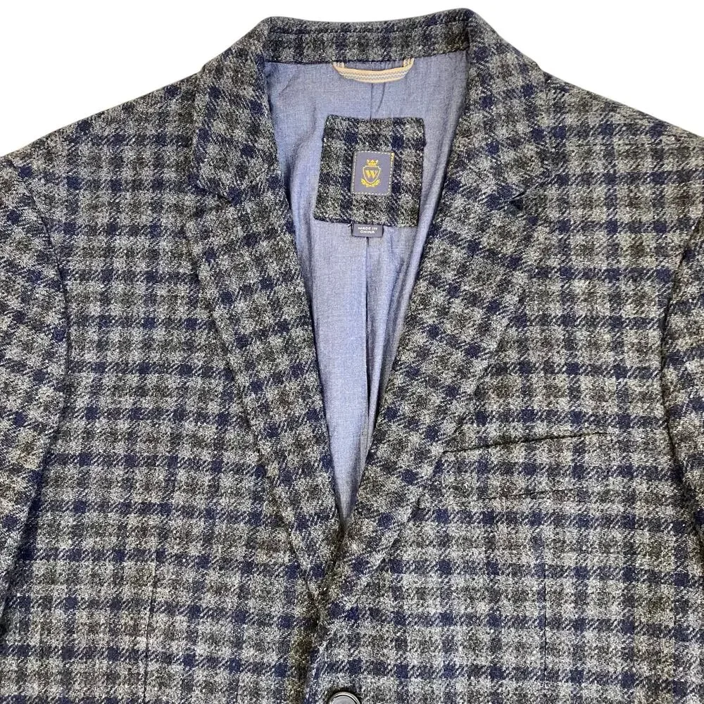 Wallin & Bros Mens 38S Wool Tweed Tailored Sports Coat Blazer Elbow Patches - Picture 3 of 16